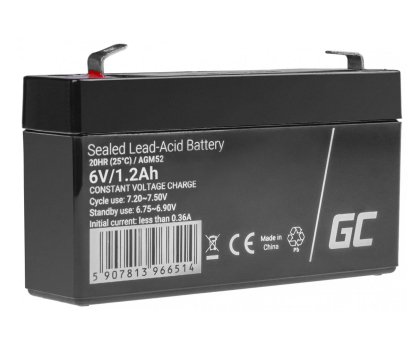 Akumulator AGM Green Cell Akumulator AGM 6V 1,2Ah